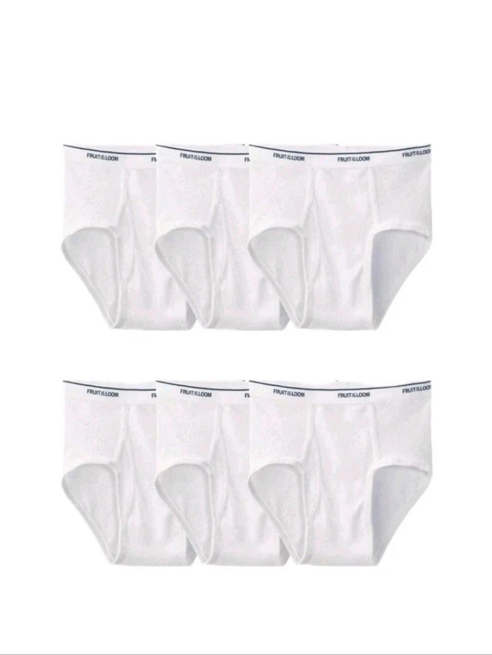 Set 6 New Vtg. Mens Fruit of the Loom Tighty Whitey Briefs Underware Size 2XL